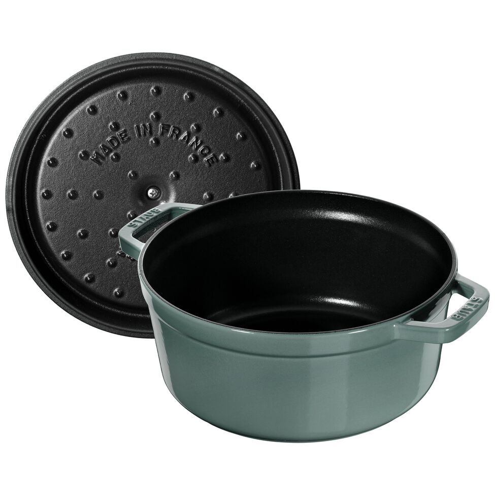 Cocotte 24 cm, rund, Eukalyptus, Gusseisen
