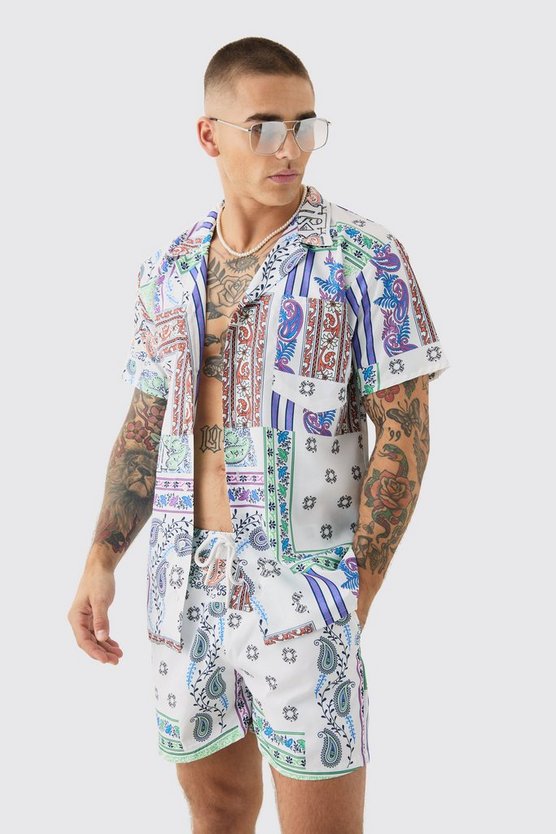 Ripstop Hemd & Shorts mit Bandana-Print