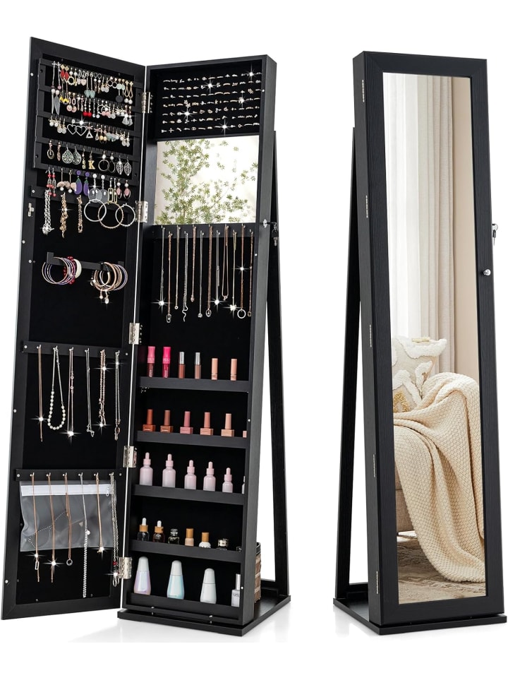 COSTWAY Schmuckschrank abschließbar 157cm in Schwarz günstig kaufen onesize