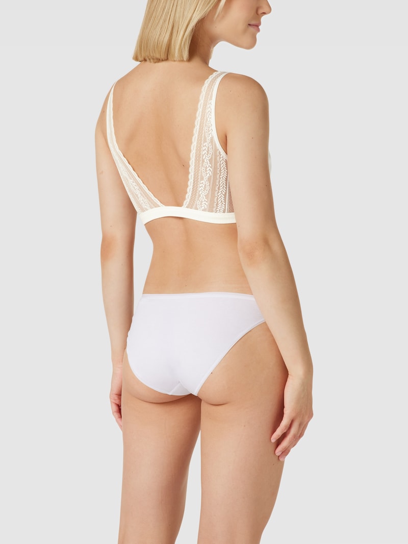 Bralette mit Spitzenbesatz Modell 'Yvonne' in weiß