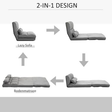 HOMCOM Schlafsofa Bodenstuhl 2 in 1 mit verstellbarer Rückenlehne