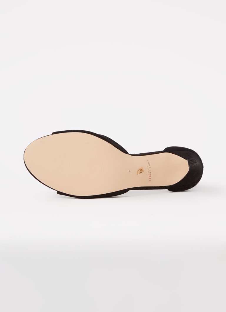 Sandale Kurt Geiger din piele întoarsă Olive Eye și strasuri.