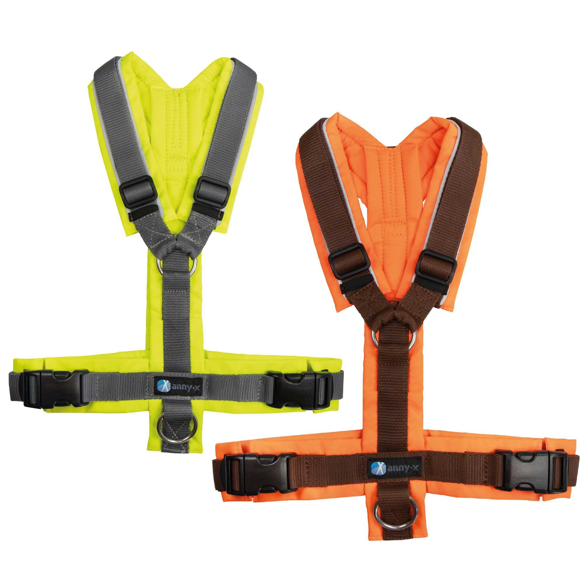 AnnyX Hunde-Geschirr Brustgeschirr Protect - gut sichtbar - einstellbar, Nylon, Gut sichtbar