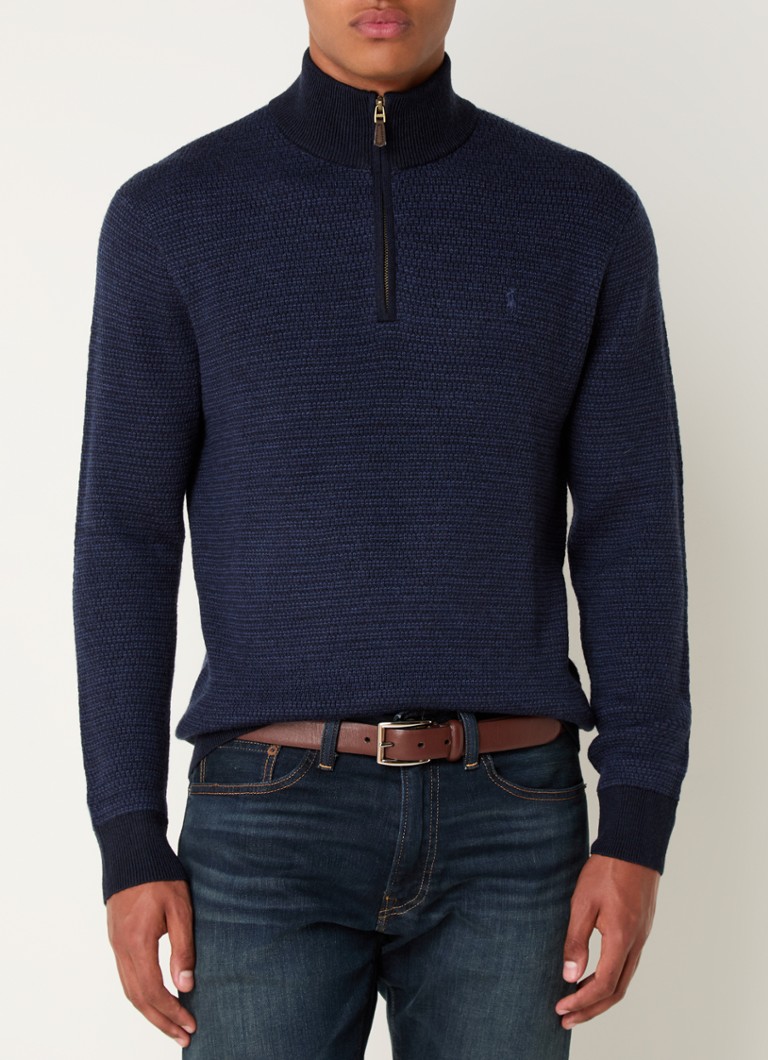 Ralph Lauren Chunky knit wool sweater with half zip