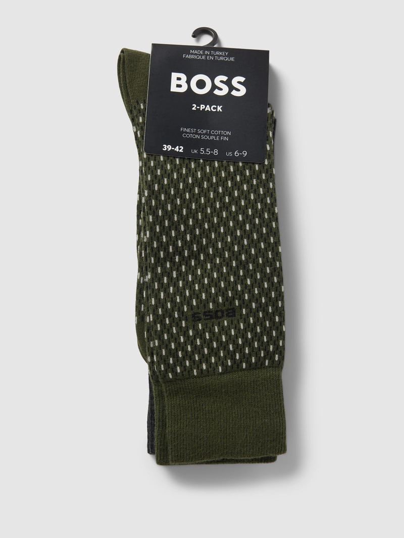 Socken mit Label-Detail im 2er-Pack in olivgrün