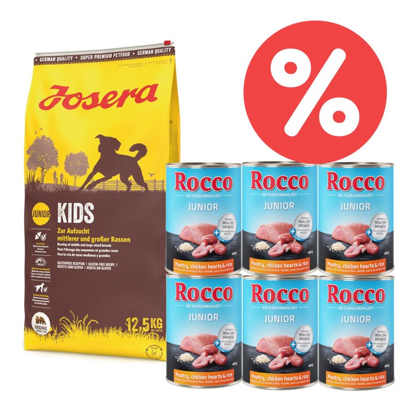 Josera Kids & Rocco Junior Geflügel mit Hühnerherzen