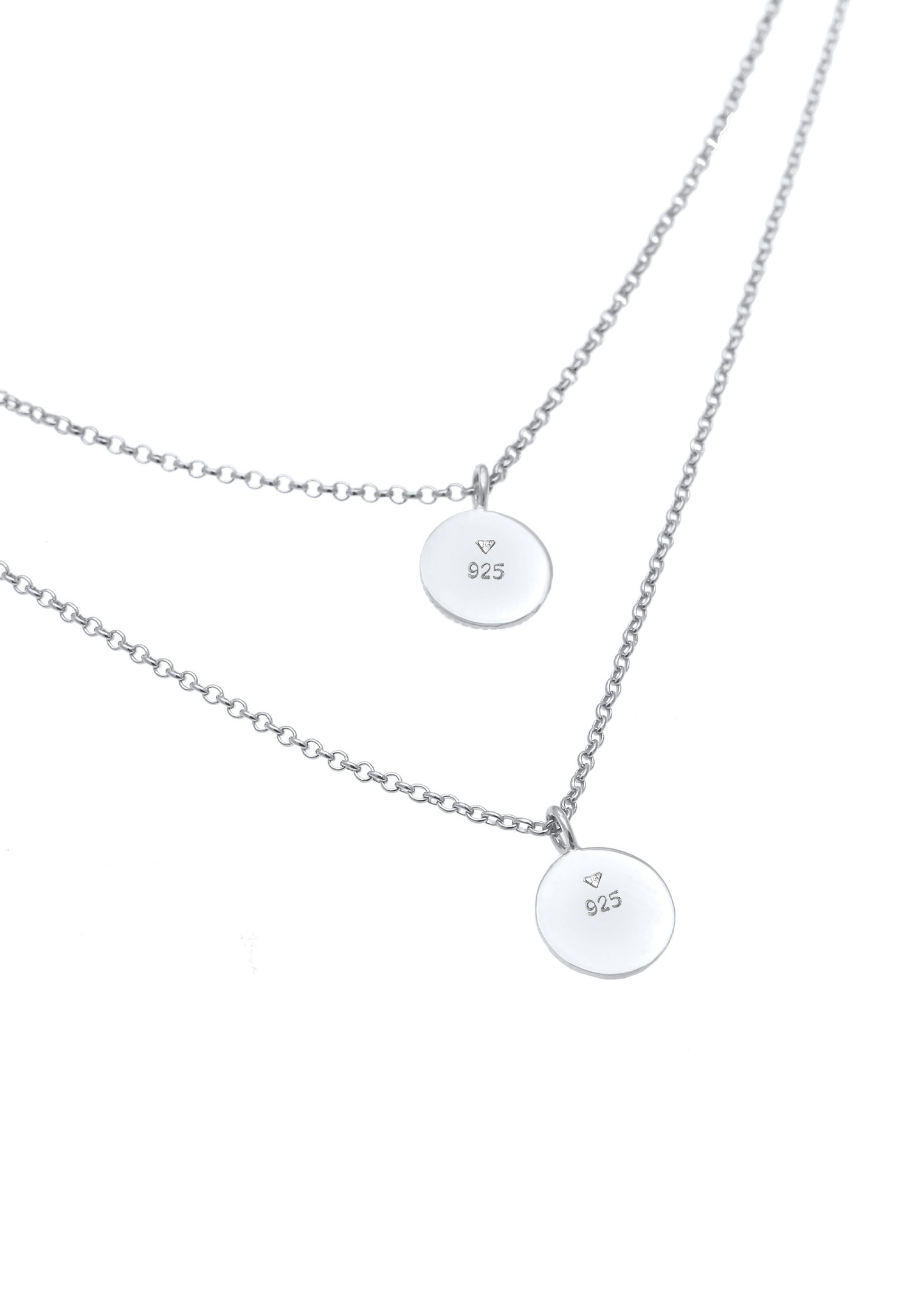 Elli Halskette Kreis Rund Coin Choker Layer Vintage 925 Silber