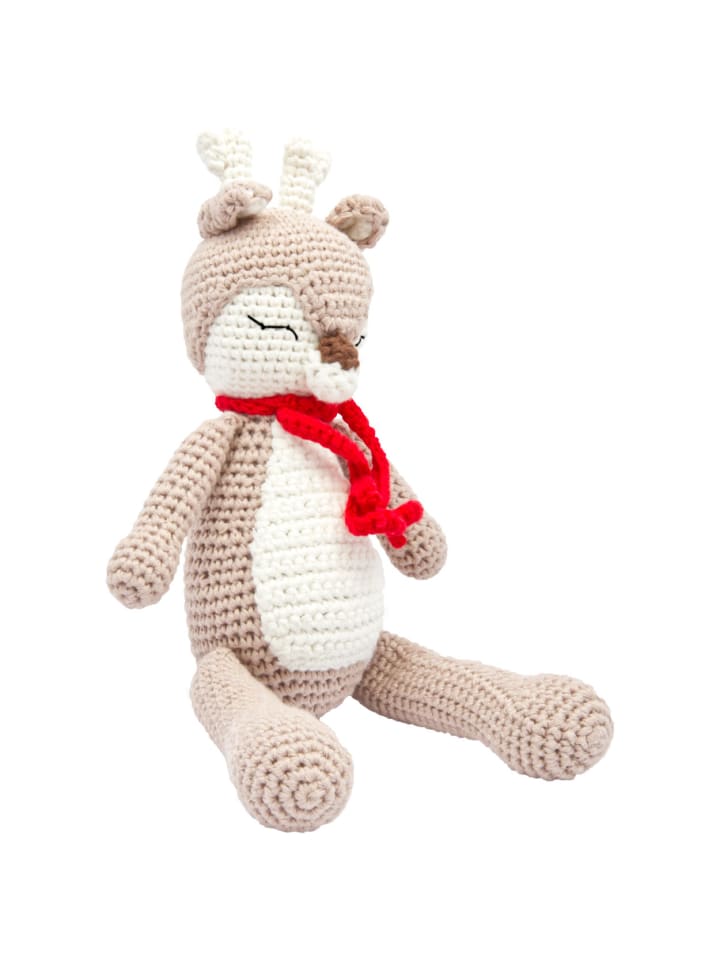 miniHeld Handgestrickter Reh Ivy Set Babyrassel Holzspielzeug und Baumwolle 0 Monate günstig kaufen onesize