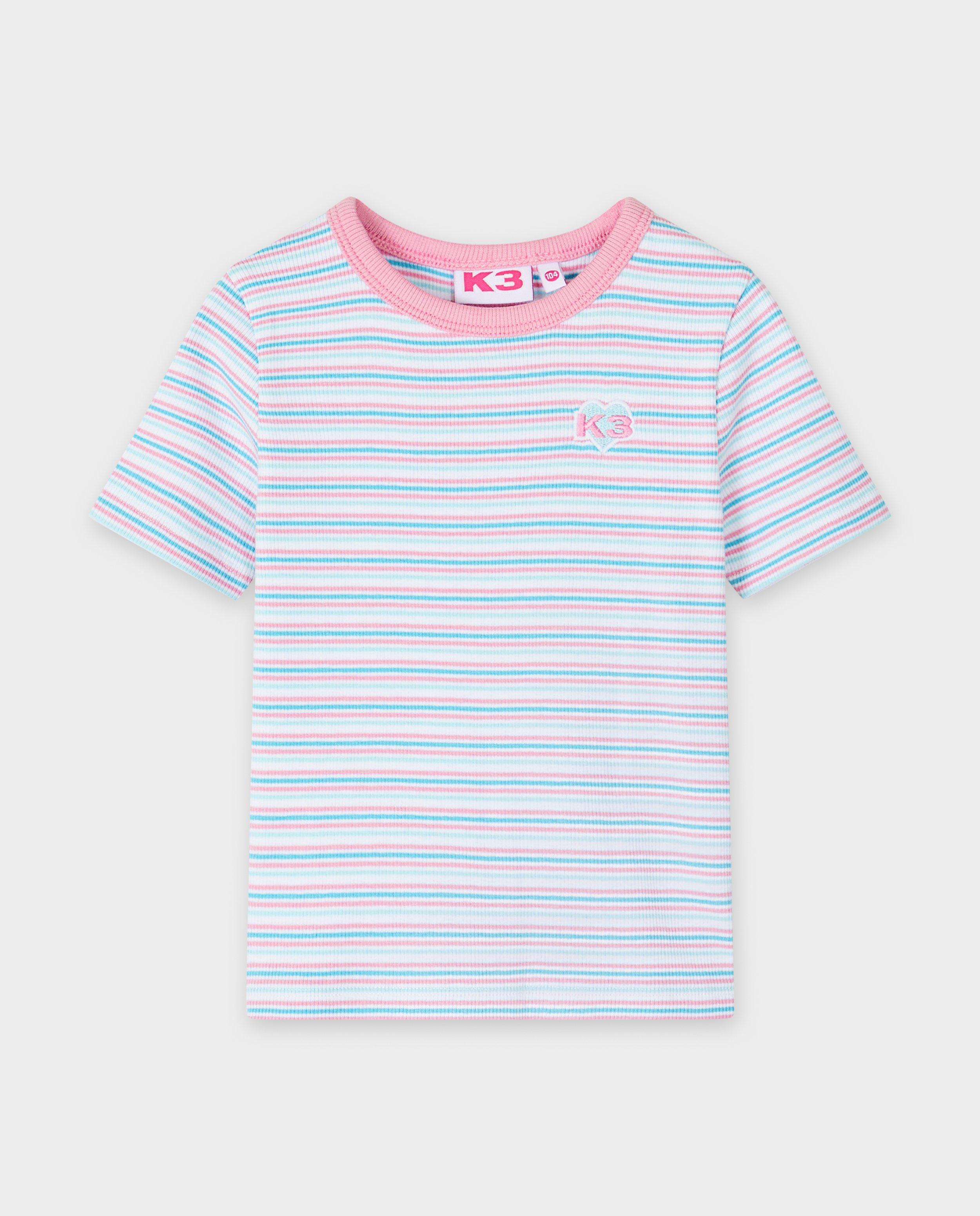 Tricou K3 cu dungi roz