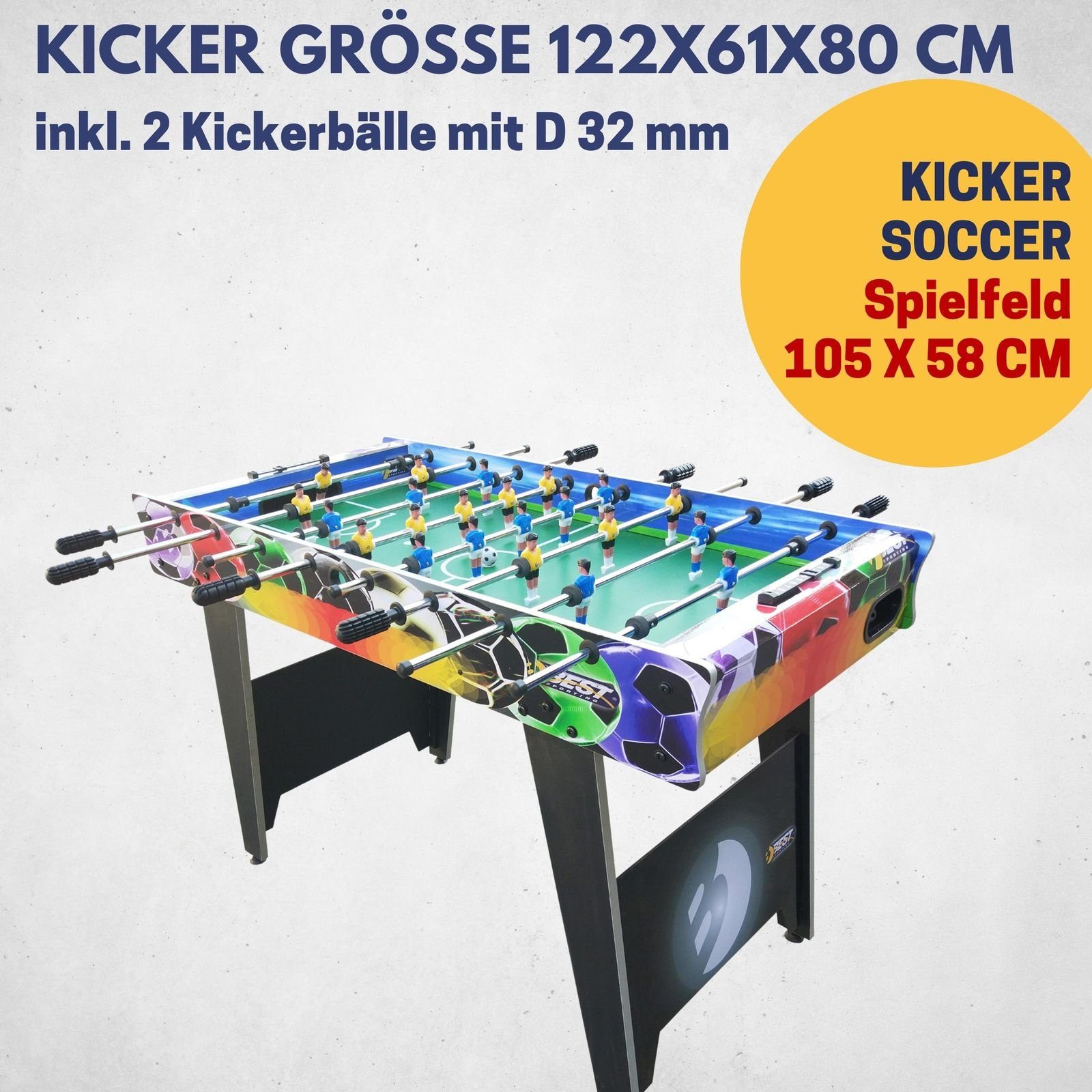 Best Sporting Kickertisch Tischkicker Soccer mit Spielfläche 105 x 58 cm