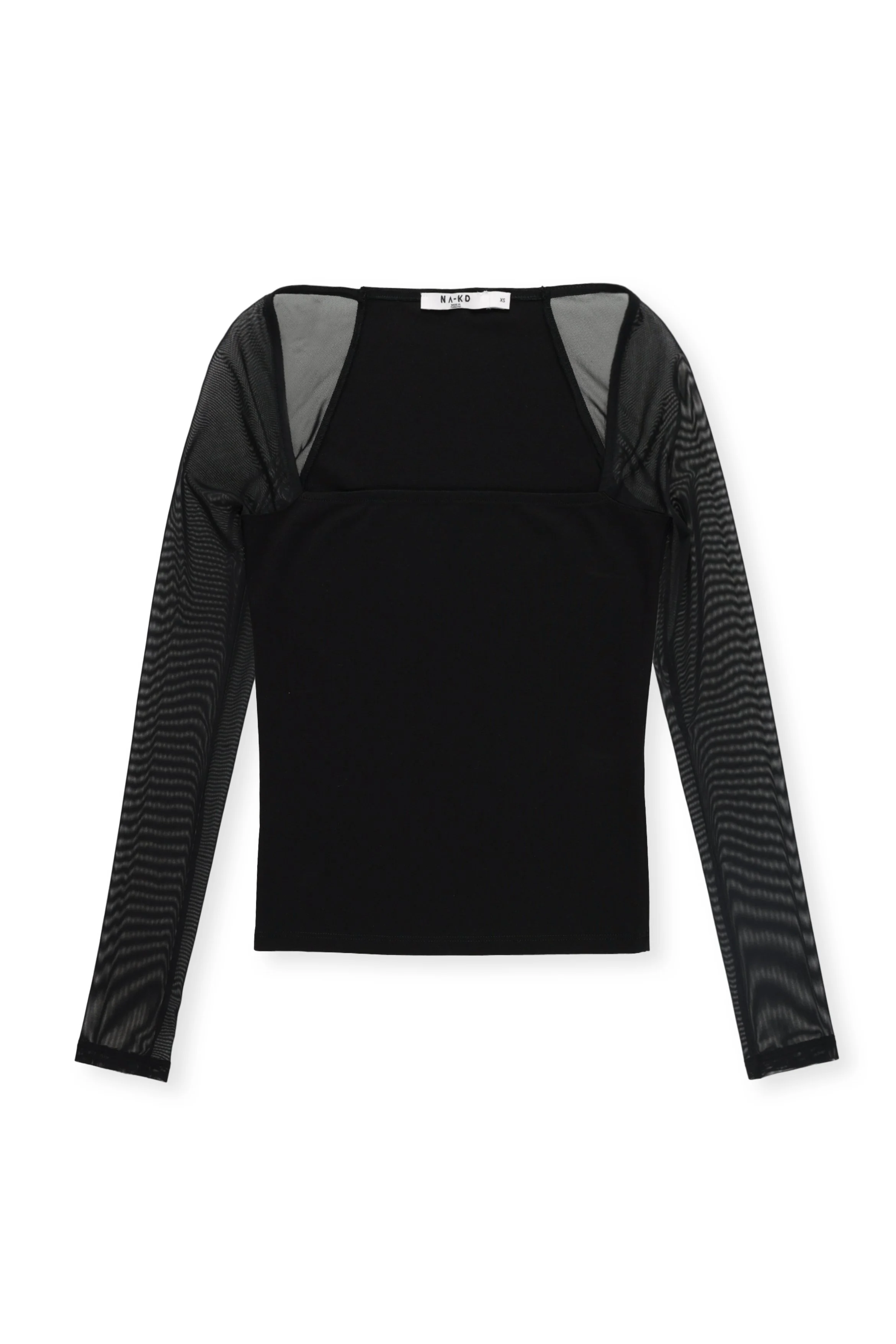 Mesh-Top mit eckigem Ausschnitt