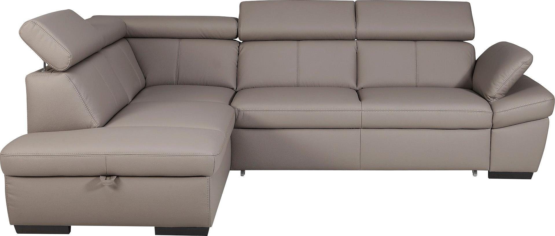 exxpo - sofa fashion Ecksofa Salerno, inklusive Kopfteil- und Armteilverstellung, wahlweise mit Bettfunktion