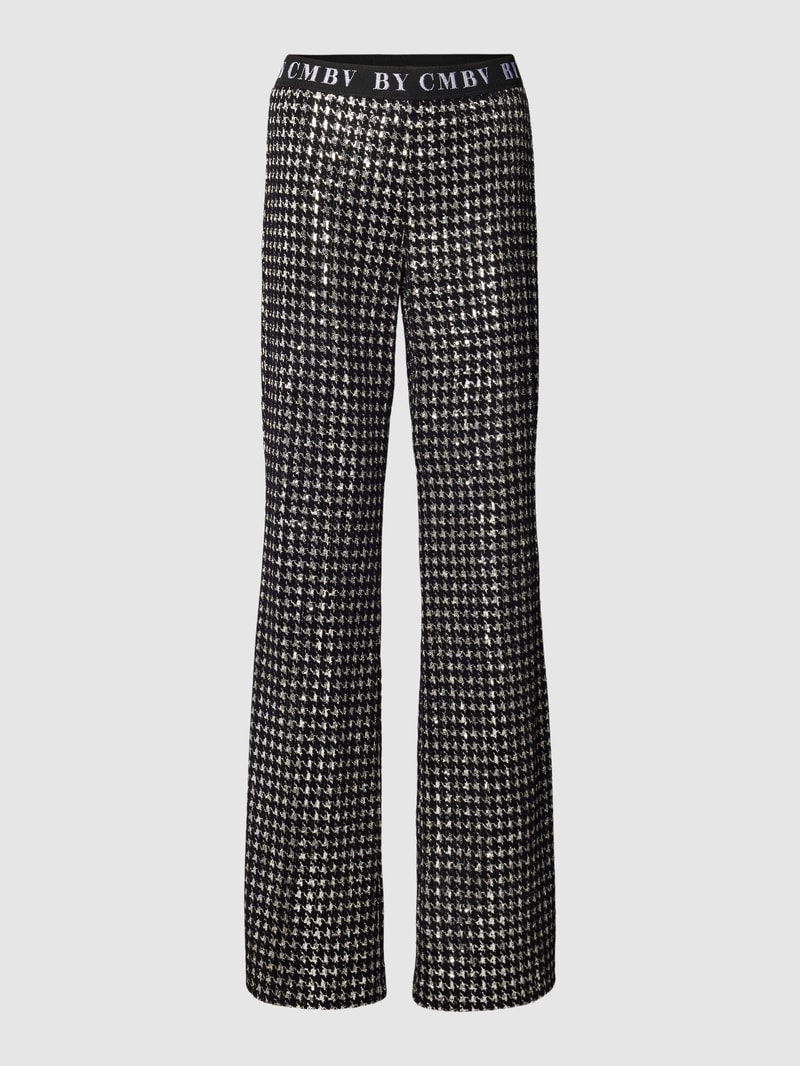 Stoffhose mit Hahnentrittmuster Modell 'FRANCIS' in schwarz