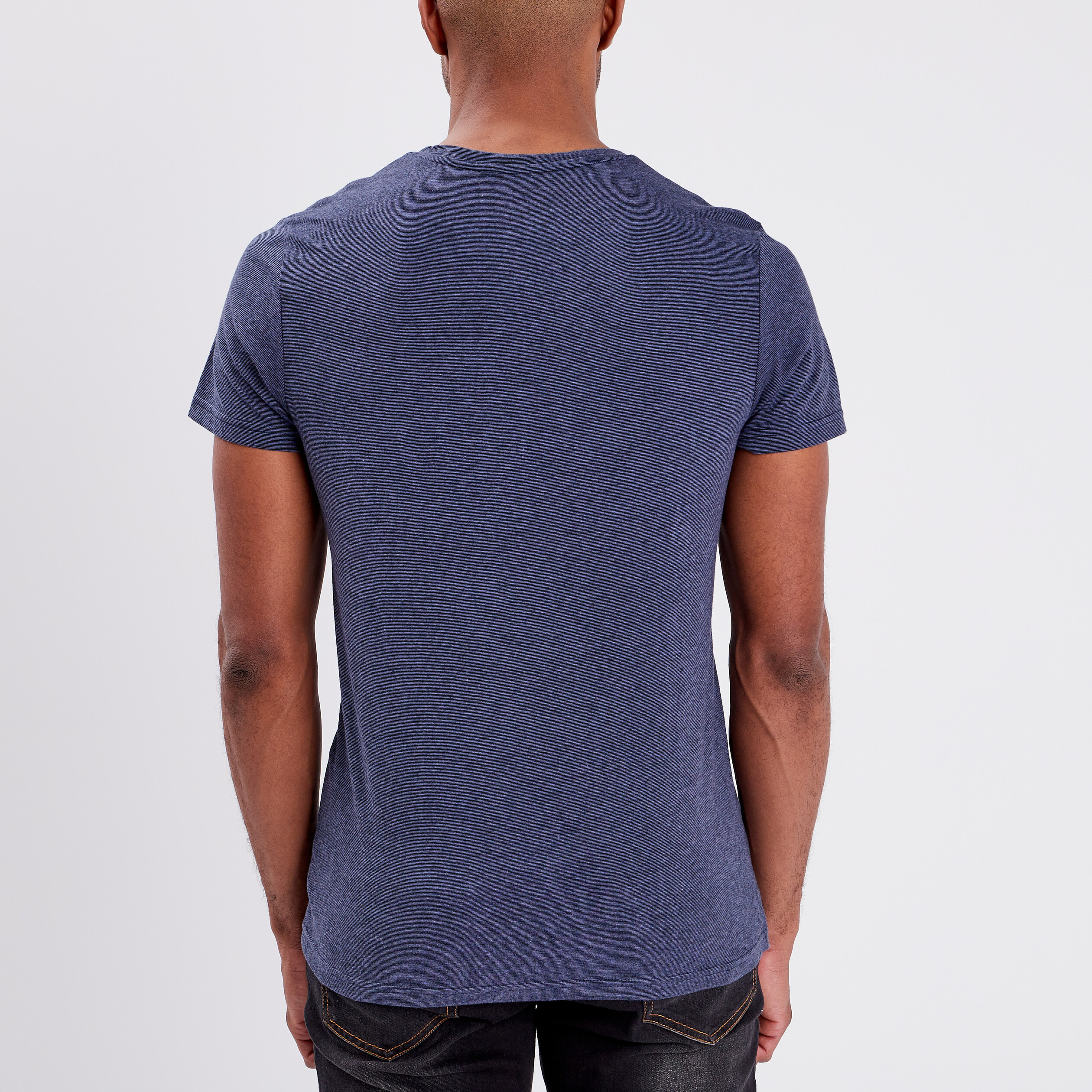 T-shirt coton manches courtes bleu marine homme | La Halle