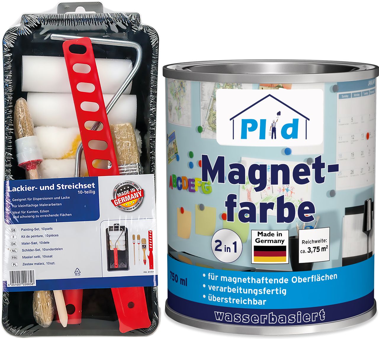 Plid Premium Magnetfarbe Magnet Magnetlack Magnetwand Set Anthrazit