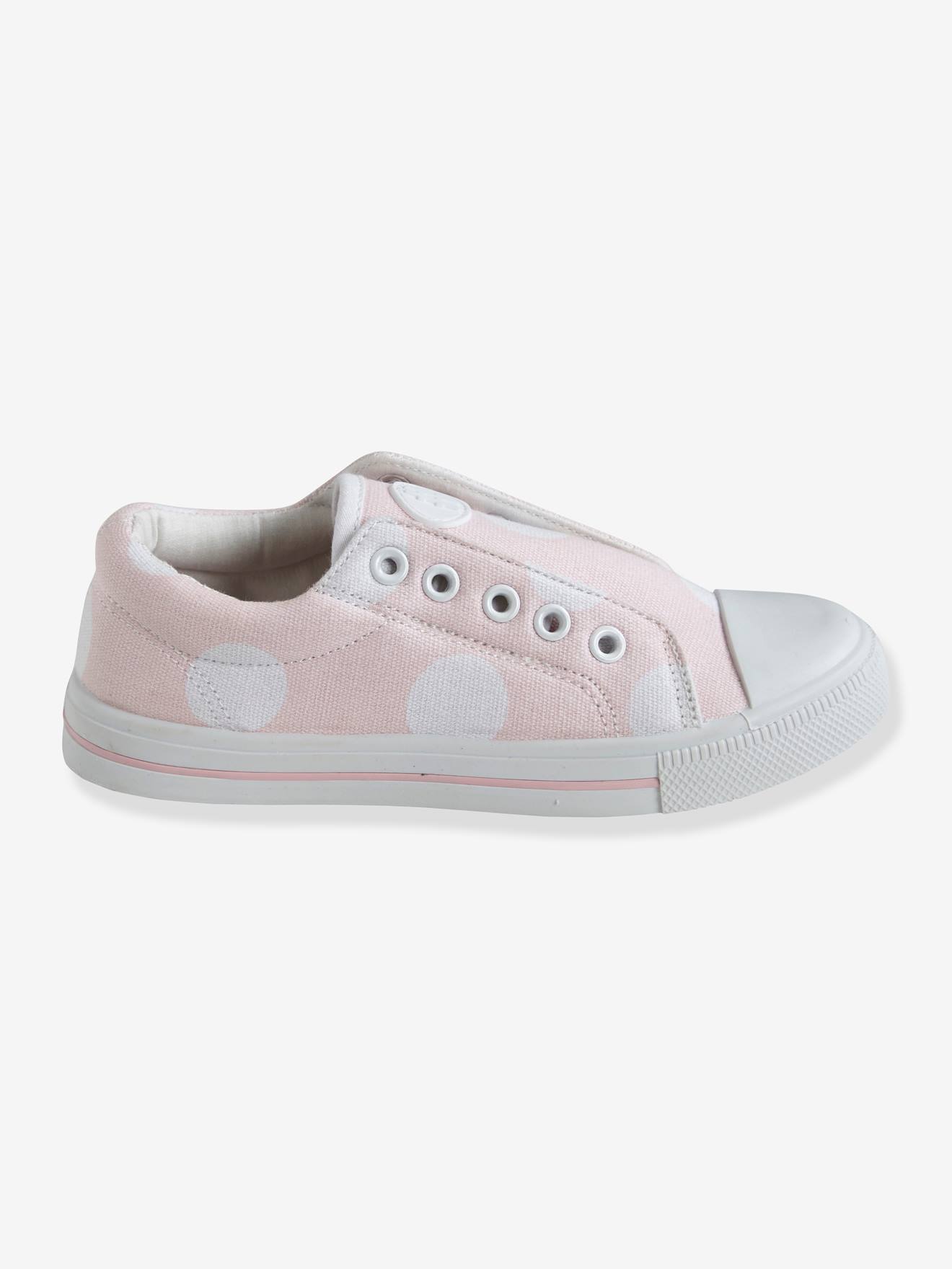 Tennis élastiquées fille en toile rose
