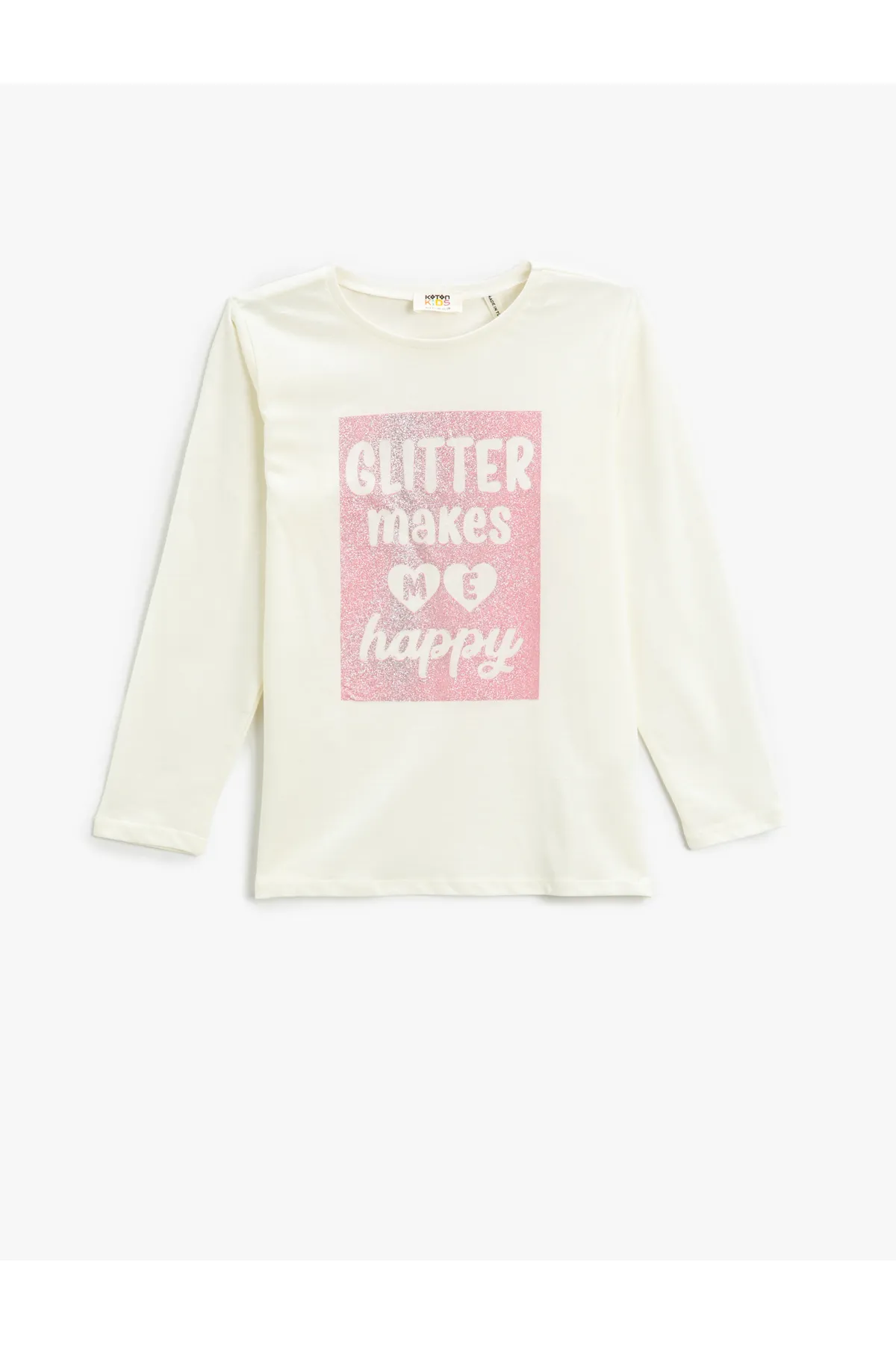 Koton  Langärmliges T-Shirt mit Rundhalsausschnitt und Slogan-Motiv, hell bedruckt
