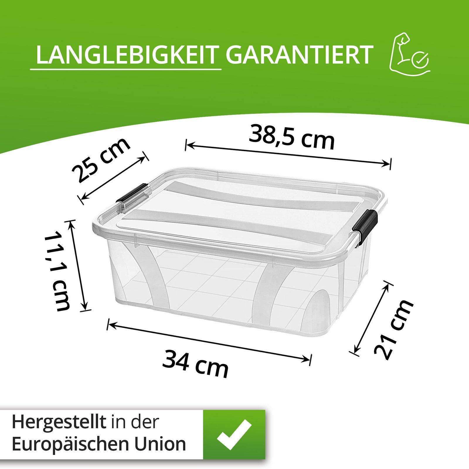 astor24 Aufbewahrungsbox Aufbewahrungsbox mit Deckel Kunststoffboxen Box Kisten Stapelboxen (Spielzeugbox, 3 St), Größe 7 Liter bis 80 Liter Plastikbox Aufbewahrung Regalbox