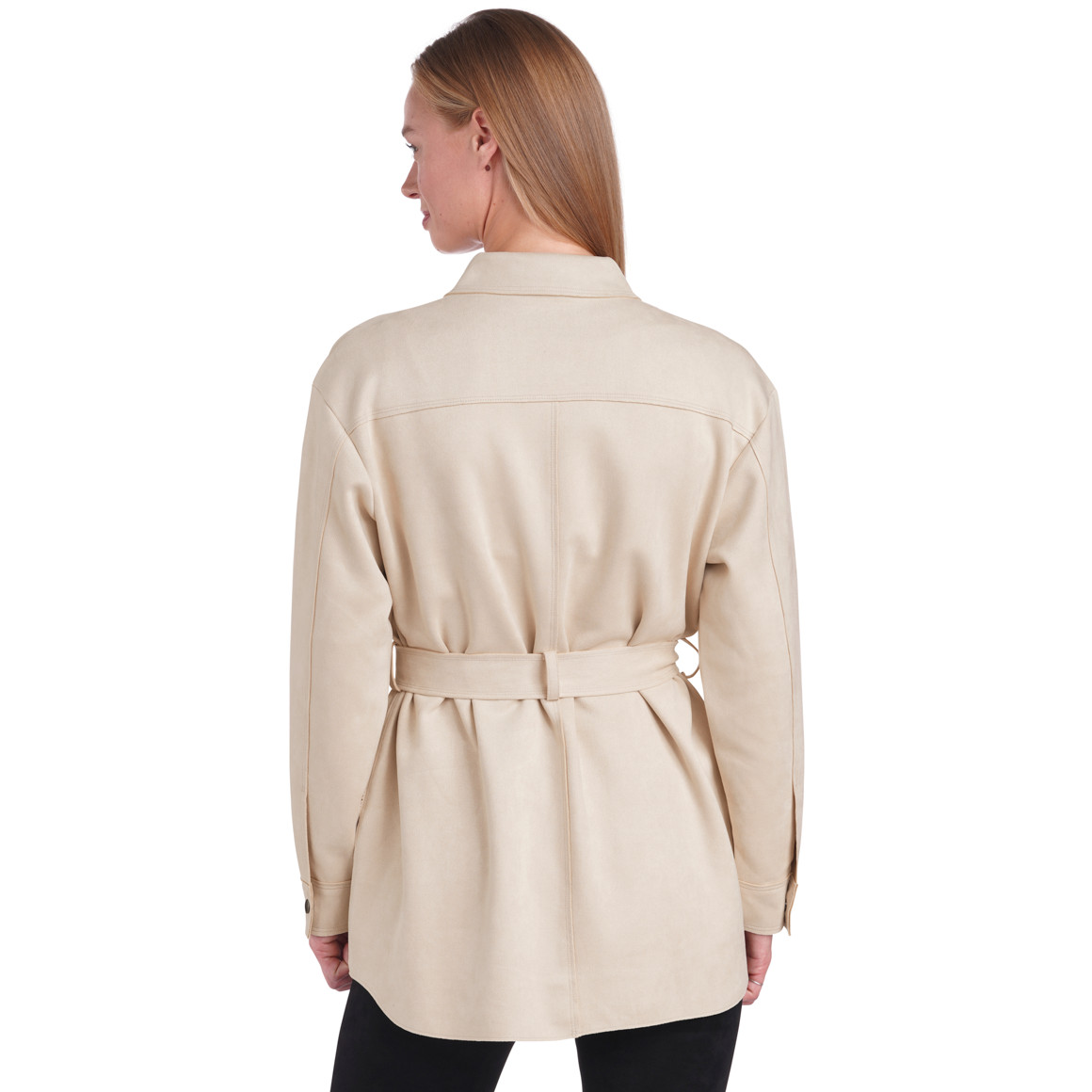Damen Velours-Jacke mit Bindegürtel