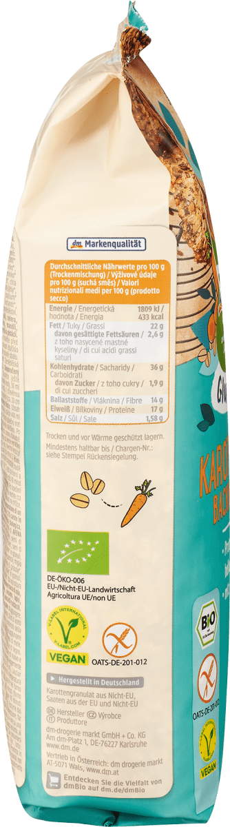 Backmischung Karottenbrot, glutenfrei, 500 g