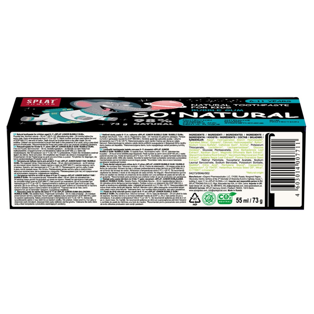 Splat Junior Zahnpasta 6-11 Jahre Bubblegum 73 ml