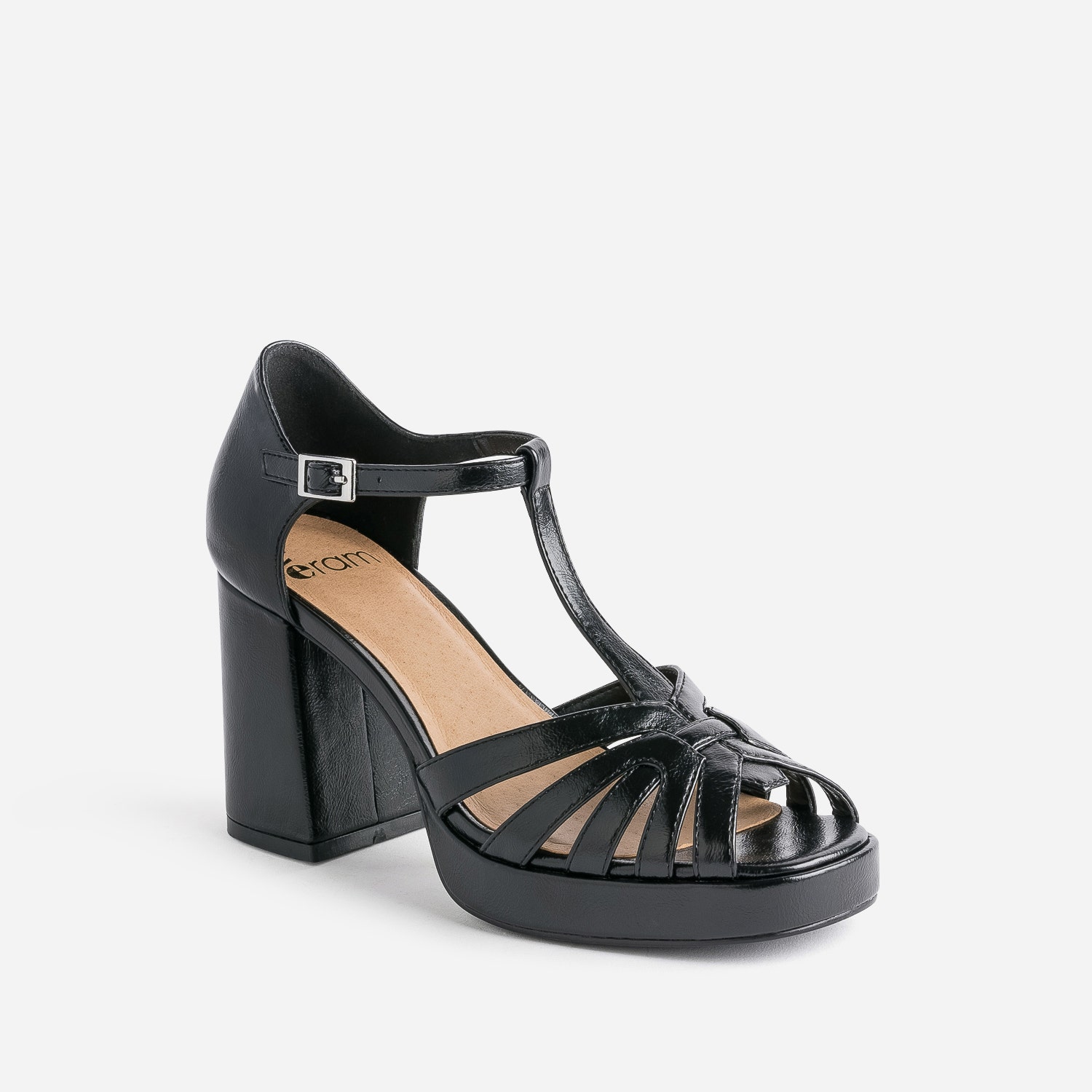 Sandale noire à talon