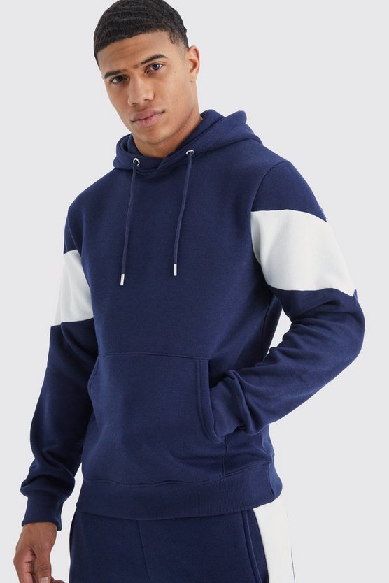 Slim-Fit Man Official Colorblock Trainingsanzug mit Kapuze
