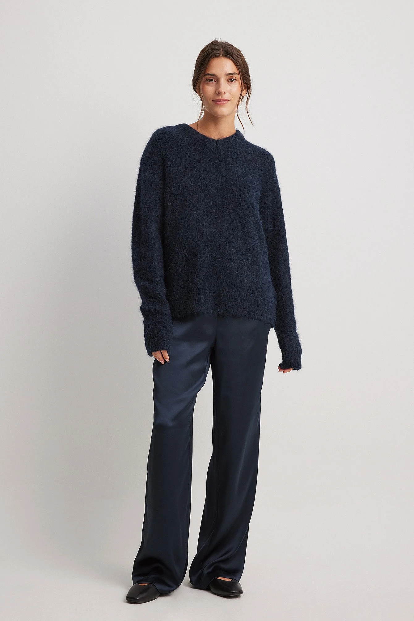 Pullover mit V-Ausschnitt aus Wollmischung