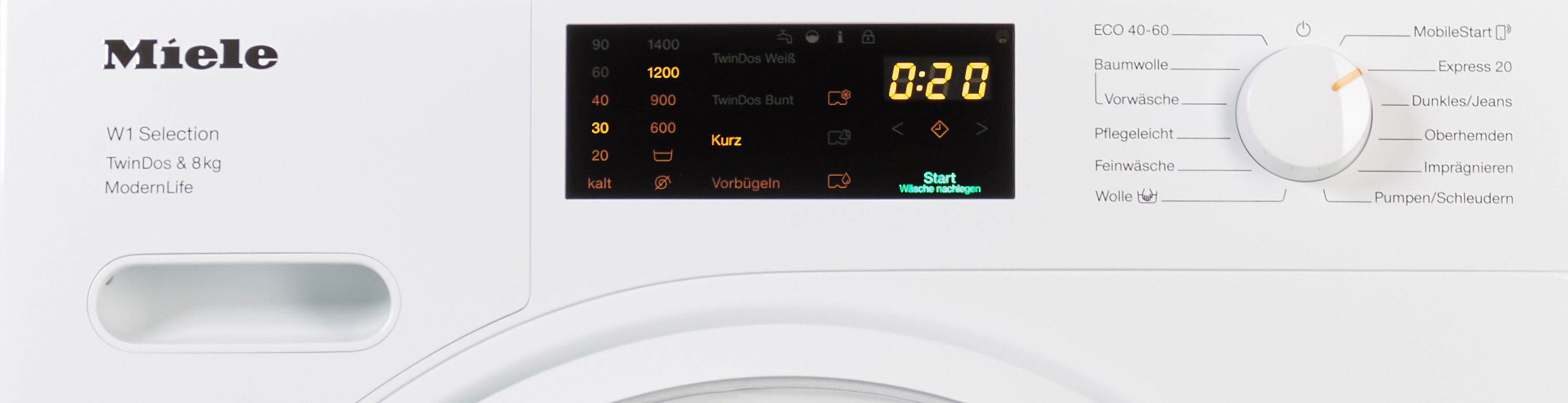 Miele Waschmaschine ModernLife WSD663 WCS TDos&8kg, 8 kg, 1400 U/min, TwinDos zur automatischen Waschmitteldosierung