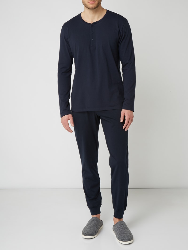 Pyjamahose mit elastischem Bund in marineblau