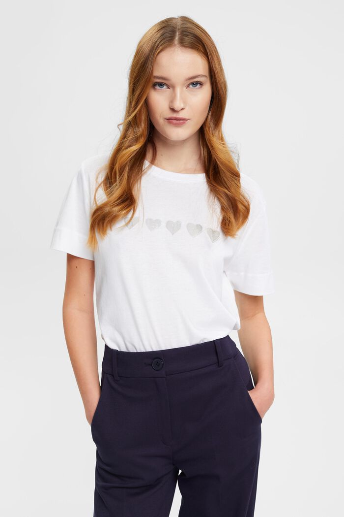 T-Shirt mit Print auf Brusthöhe