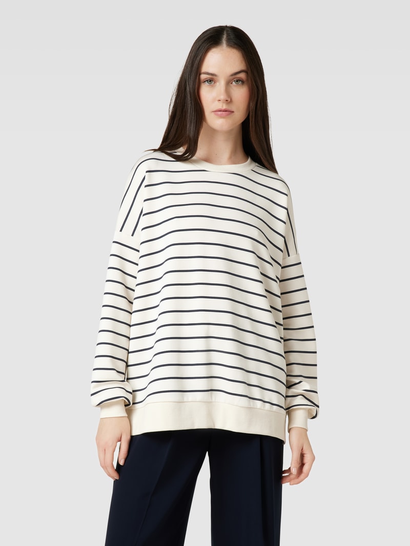 Sweatshirt mit Streifenmuster Modell 'BARNI' in marineblau