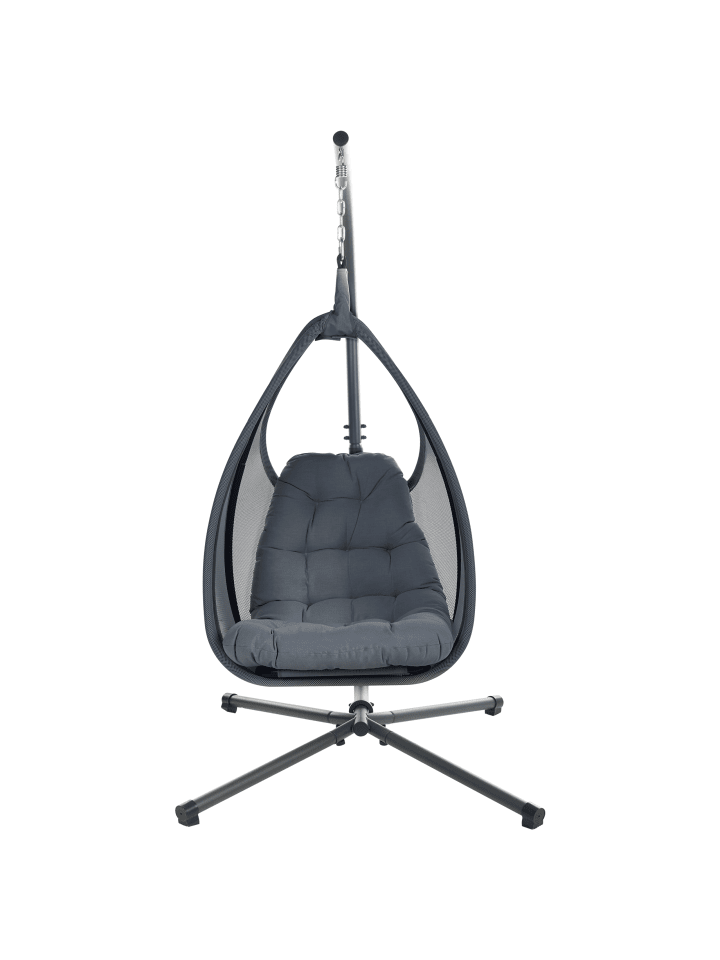 Beliani Hängesessel AVEGNO in Grau - (W) 98 x (H) 195 x (L) 136 cm günstig kaufen onesize