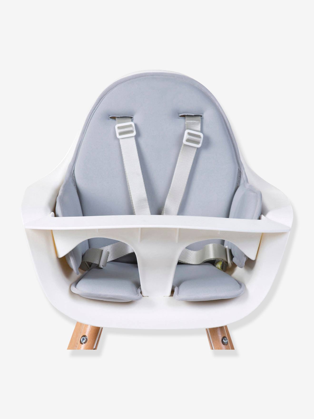 Chaise haute Evolu 2 CHILDHOME + coussin néoprène blanc/gris