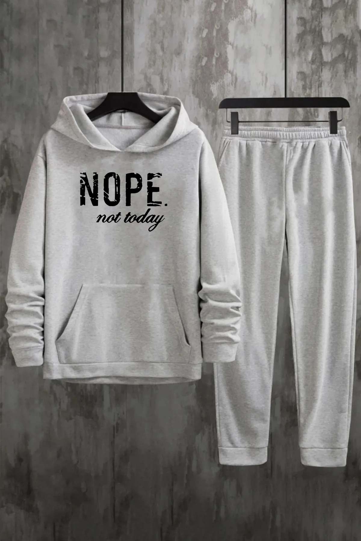 uyguntarz  Bedrucktes Unisex-Trainingsanzug-Set „Nope“.
