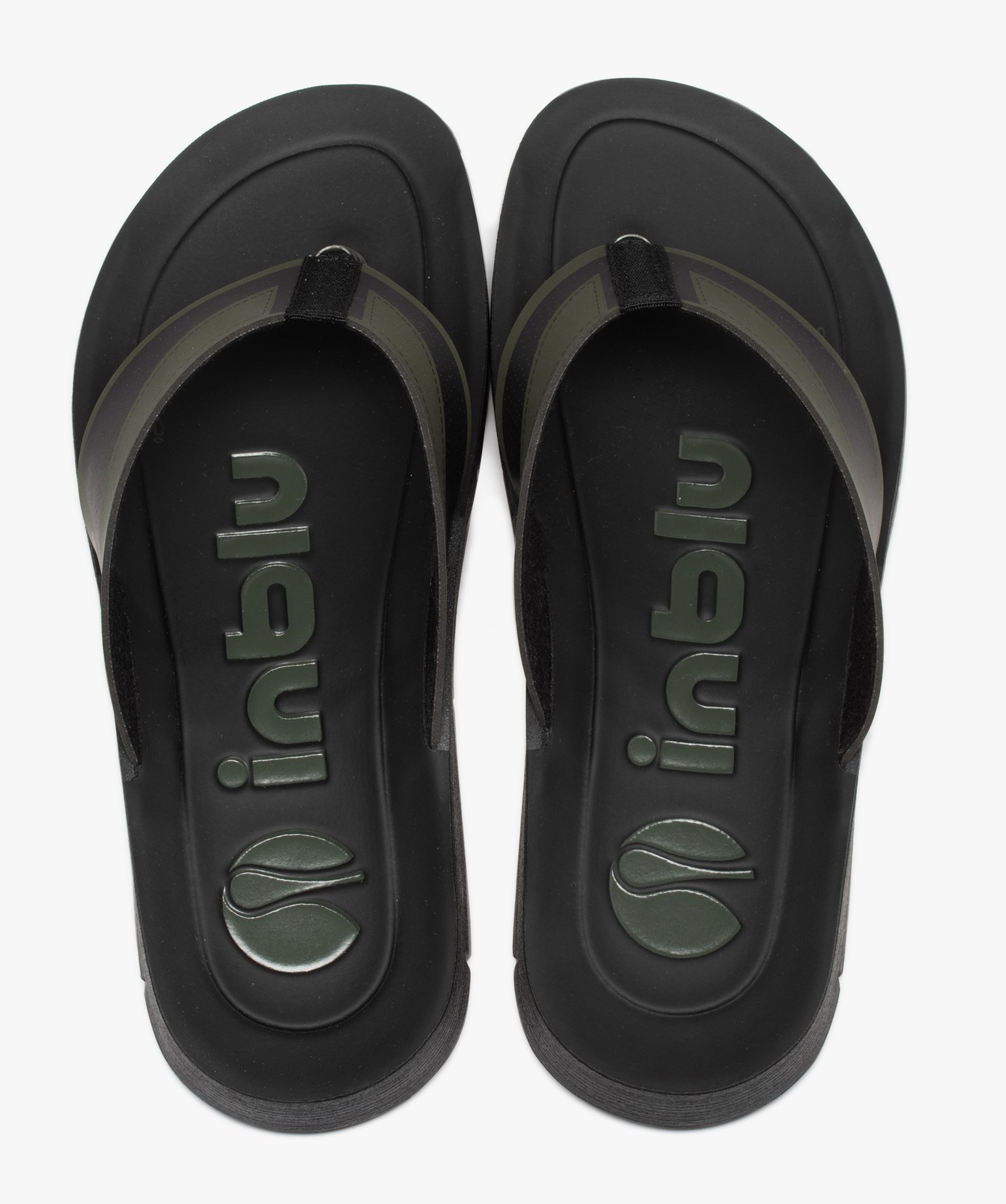 Tongs homme à semelle incurvée extra confort kaki | GEMO