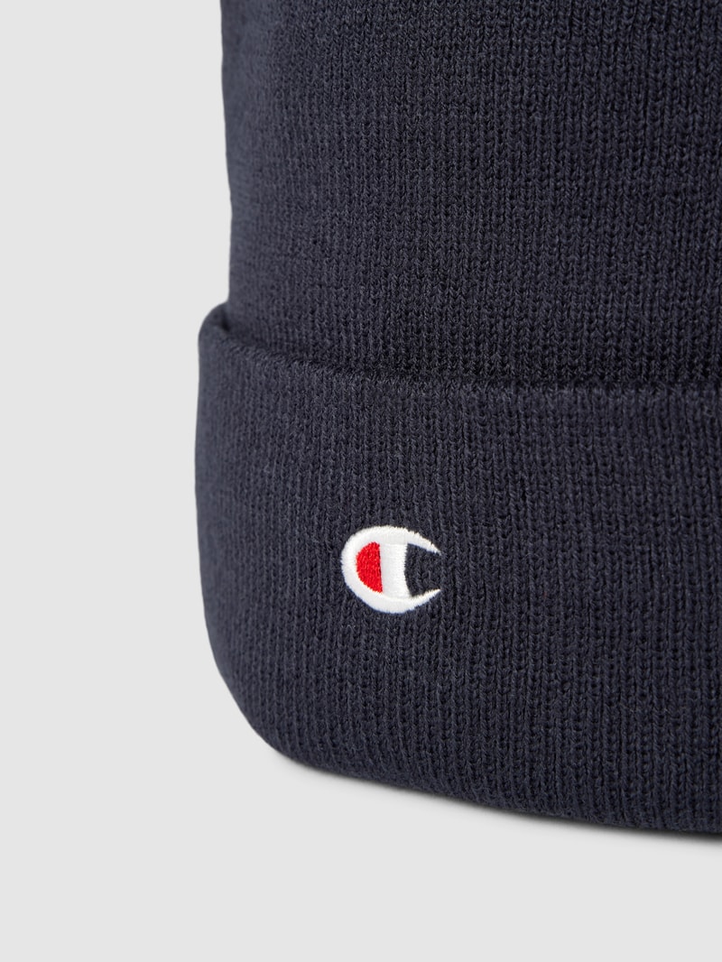 Beanie mit Label-Stitching in dunkelblau