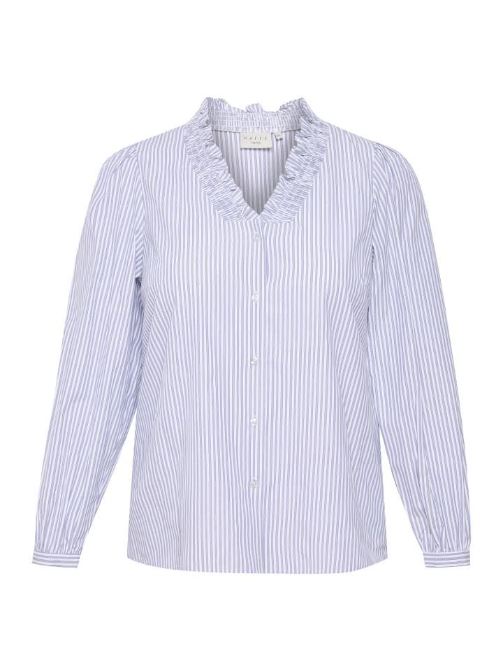 KAFFE curve Langarm - Hemd KCmaia in Blue and white stripe günstig kaufen
