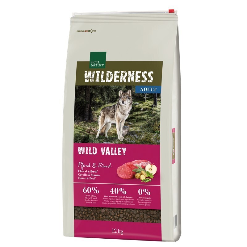 REAL NATURE Hundetrockenfutter REAL NATURE WILDERNESS Wild Valley Pferd & Rind 12 kg