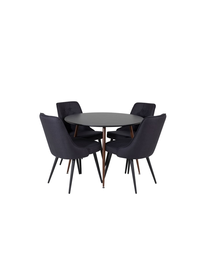ebuy24 Essgruppe Plaza 22 (5-teilig) Schwarz 100 x 100 cm günstig kaufen onesize