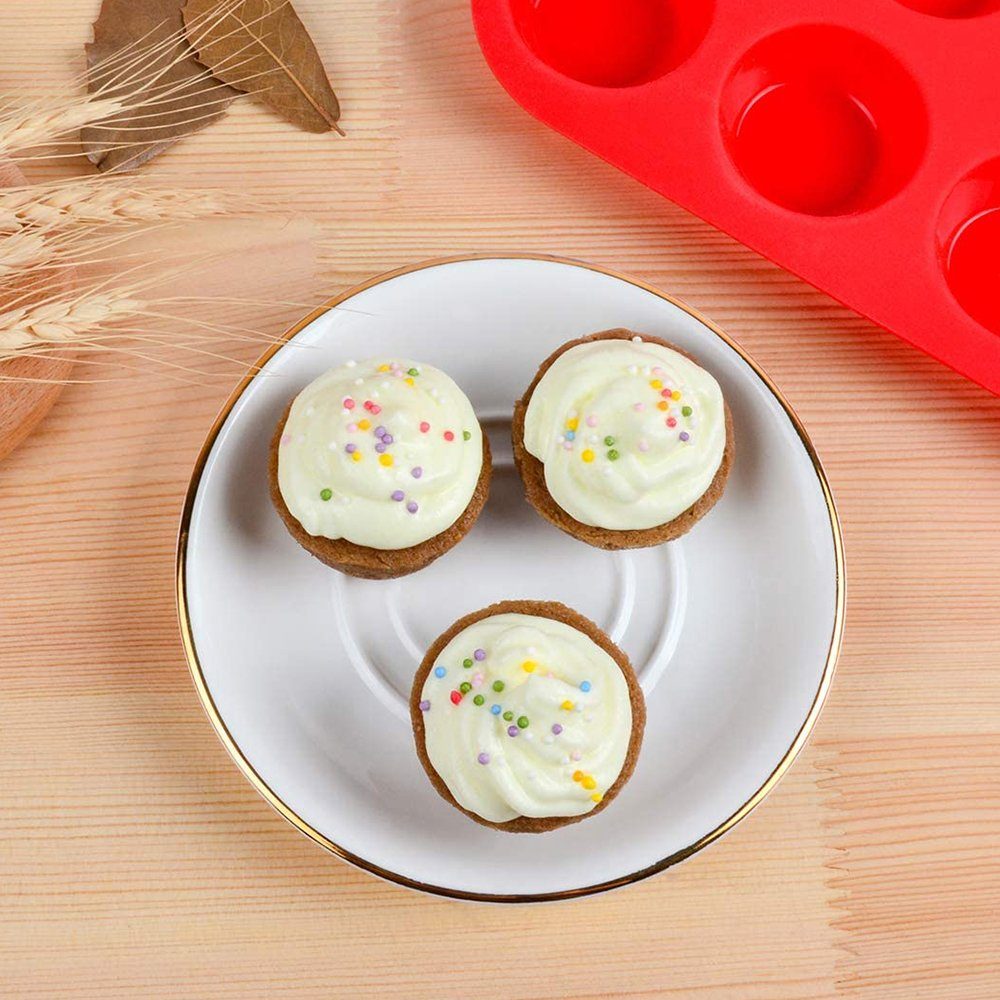 Fokelyi Muffinform Mini-Silikon-Cupcake-Form-Set, Mini-Muffinform für 24 Tassen
