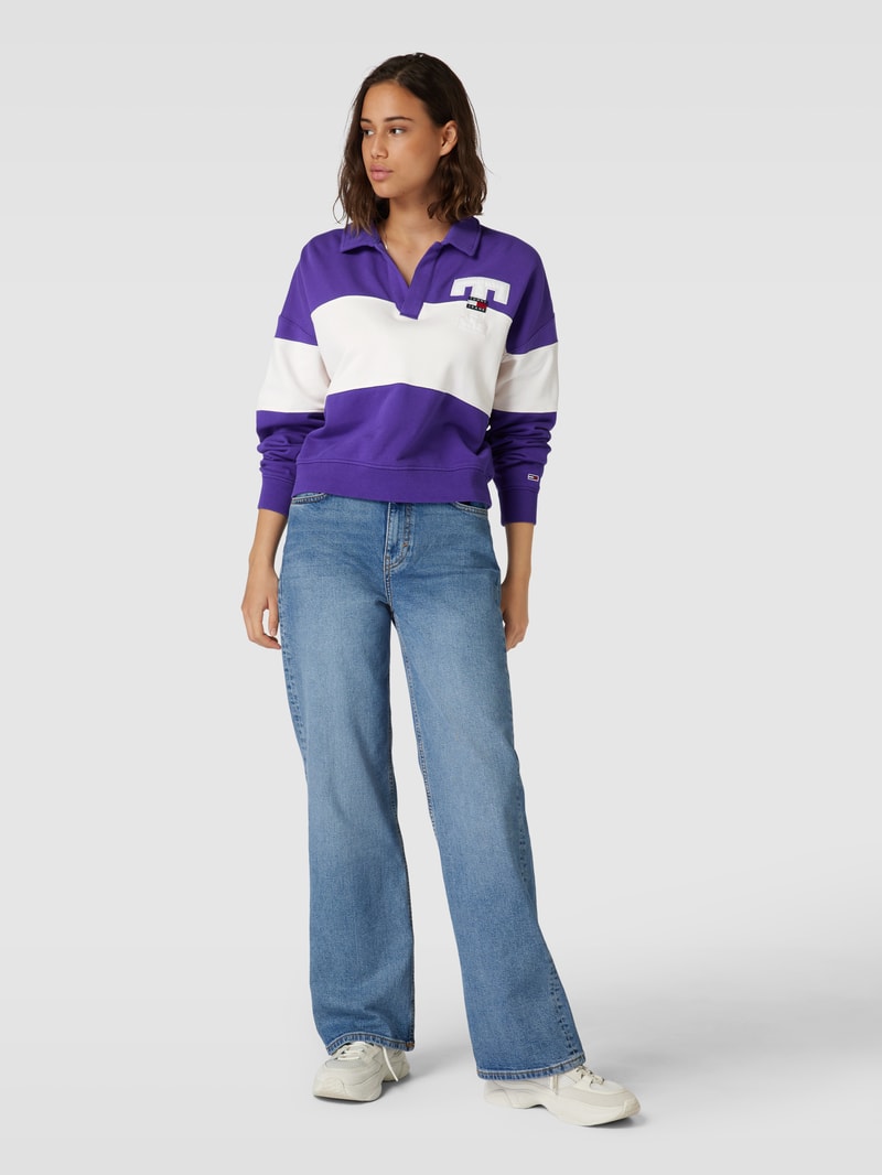Sweatshirt mit Label-Detail in lila