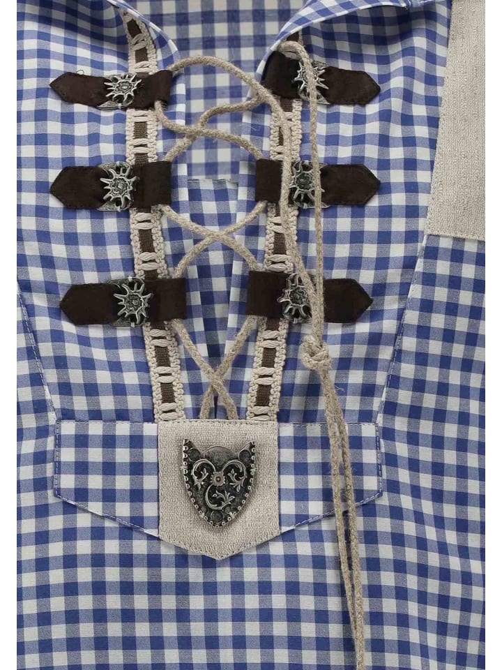 OS-Trachten Trachtenhemd Piruvi in mittelblau günstig kaufen
