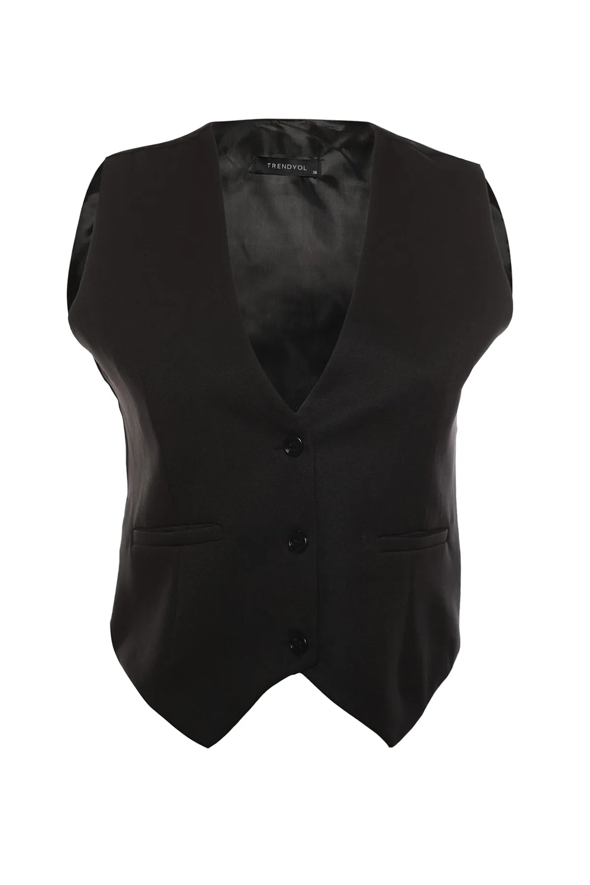 Trendyol Collection  Schwarze, normal gewebte Weste TWOSS22YE0053