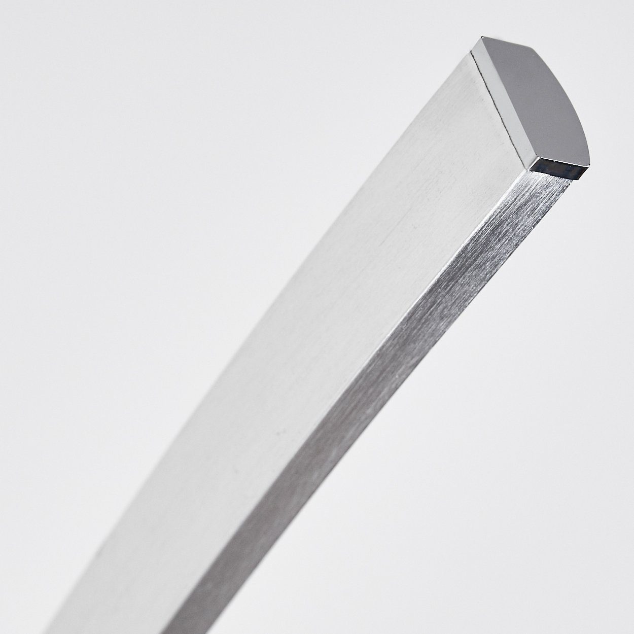 hofstein Bogenlampe Oneto LED Designer Standlampe in Aluminiumgebürstet, mit Fußschalter und Kabel, Leselampe, fest eingebaute LEDs 1100 Lumen
