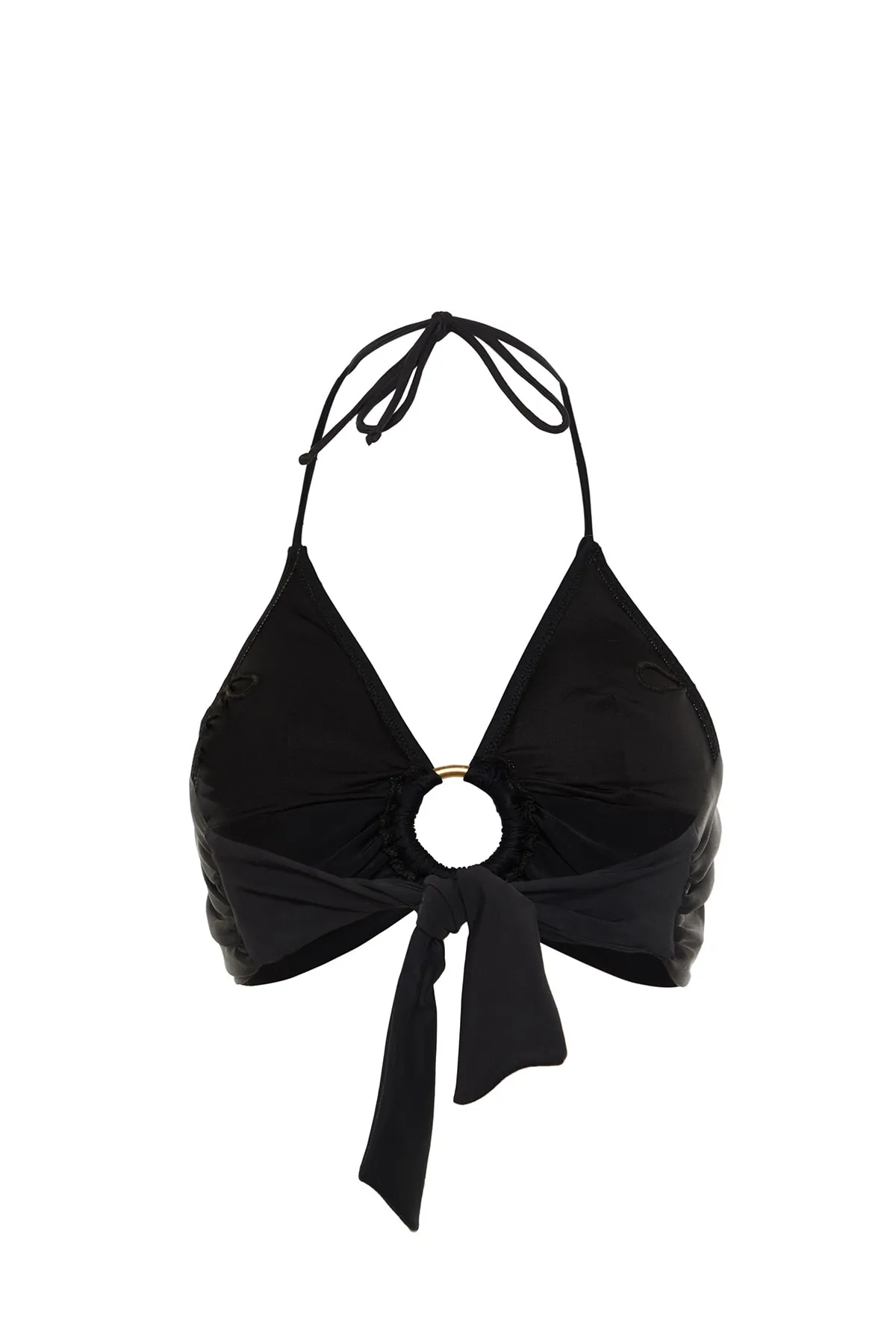 Trendyol Collection  Schwarzes Bustier-Bikinioberteil mit Accessoires TBESS21BU0207