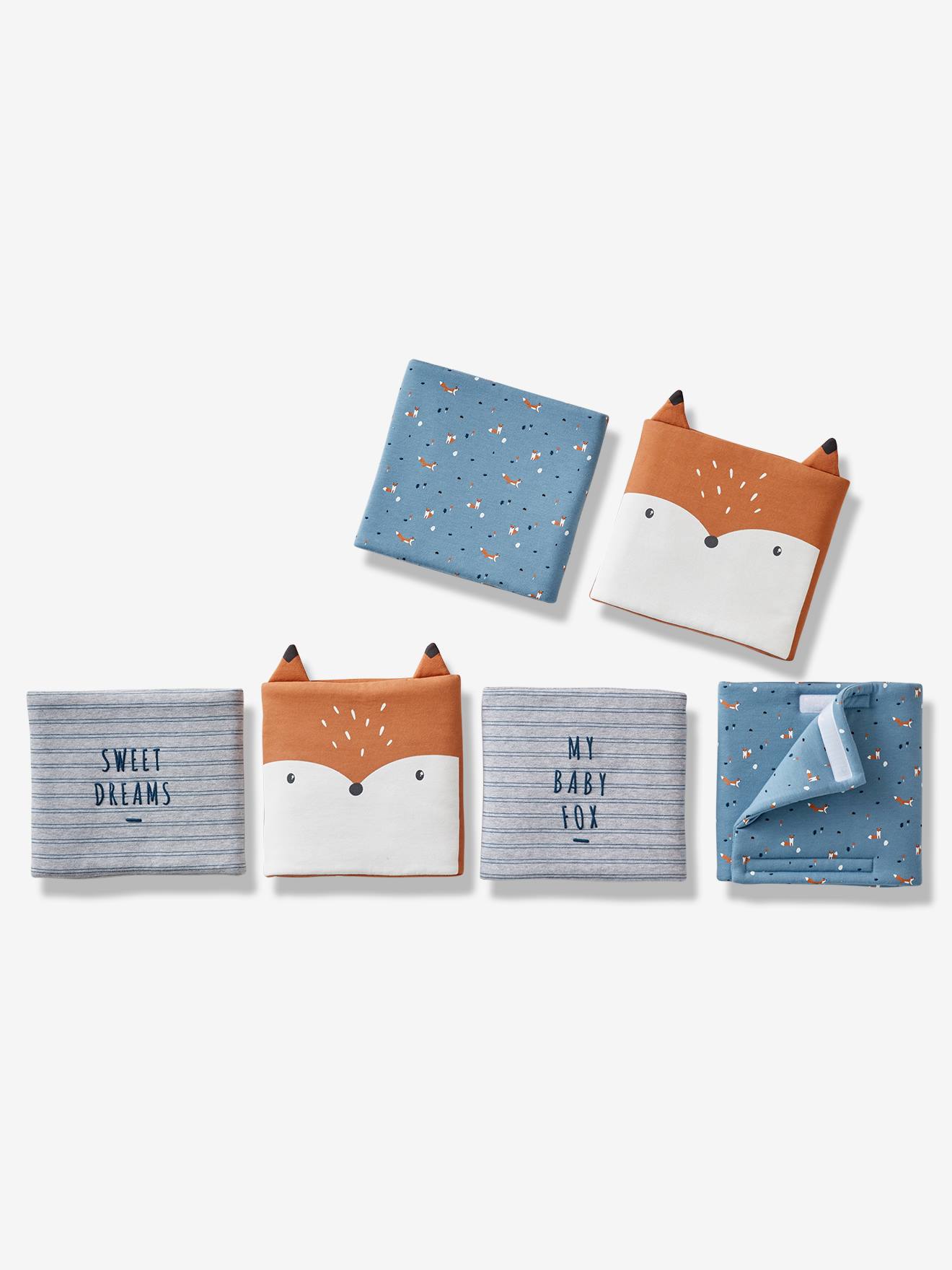 Tour de lit pare-chocs BABY FOX bleu / multicolore