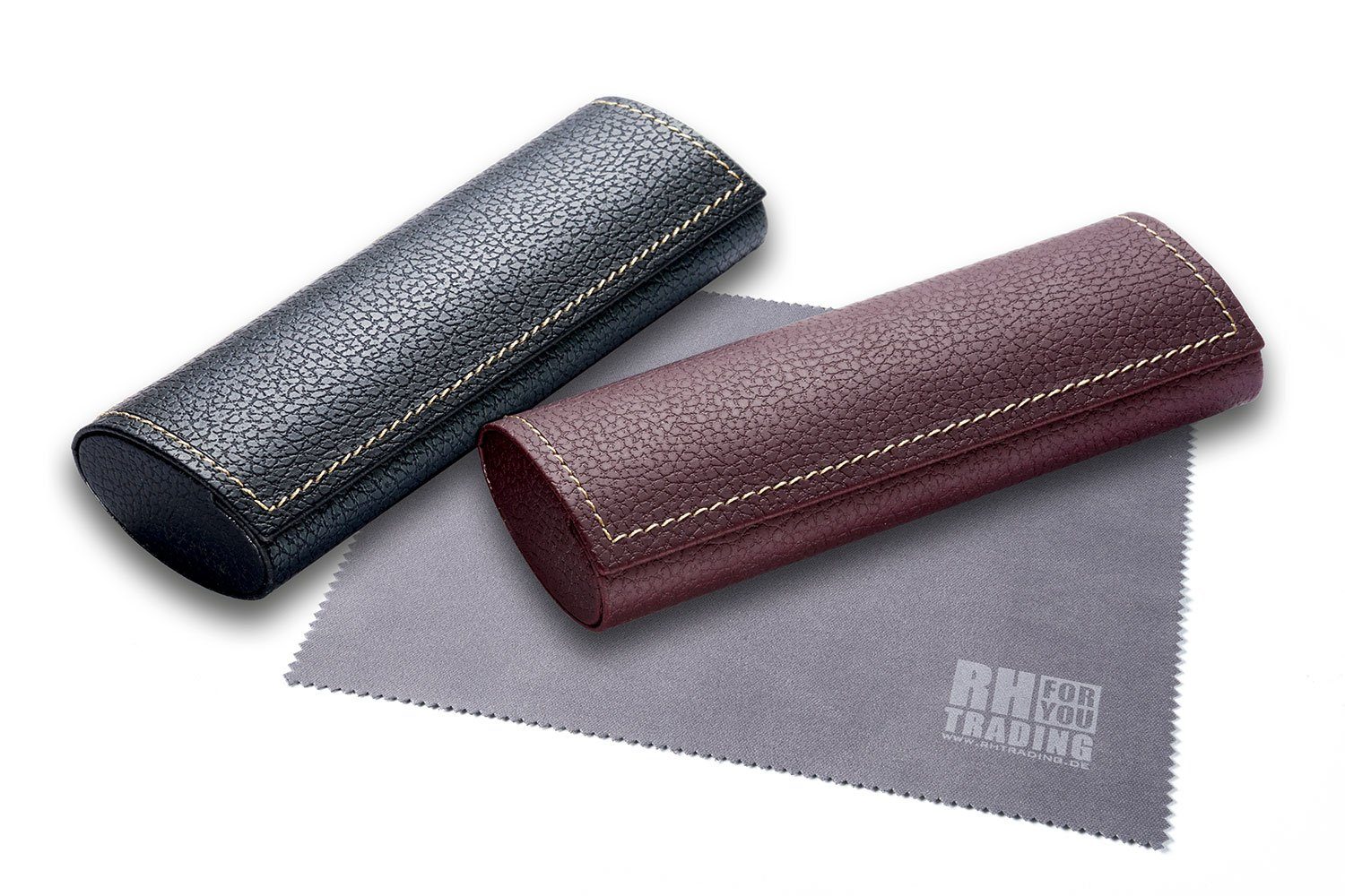 FEFI Brillenetui Klassisches Hardcase Brillenetui in Leder-Optik, inklusive Mikrofasertuch