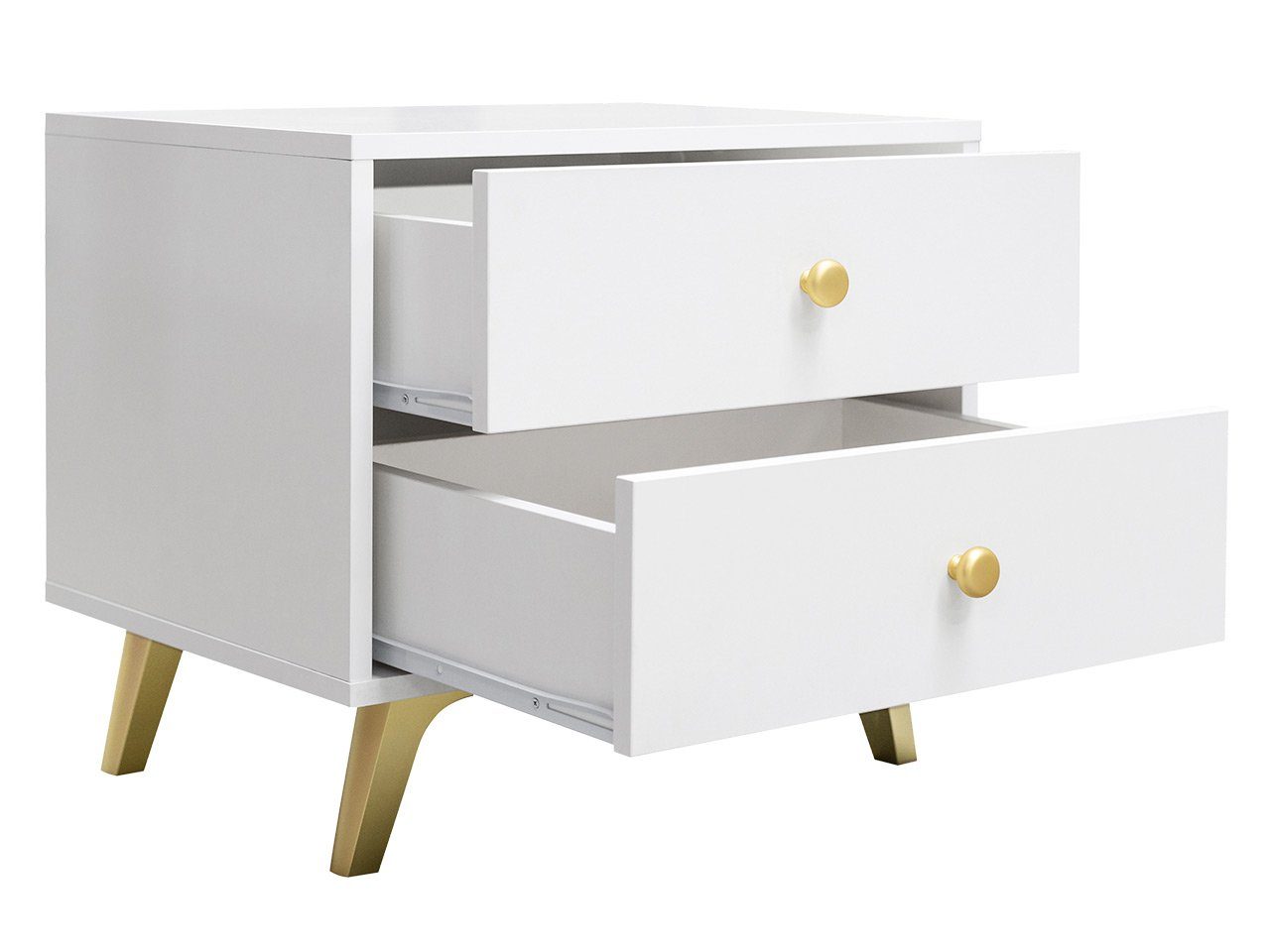 Mirjan24 Schlafzimmer-Set Siena, (2er-Set, Kommode, Nachttisch), Aluminiumgriffe in der Farbe Gold