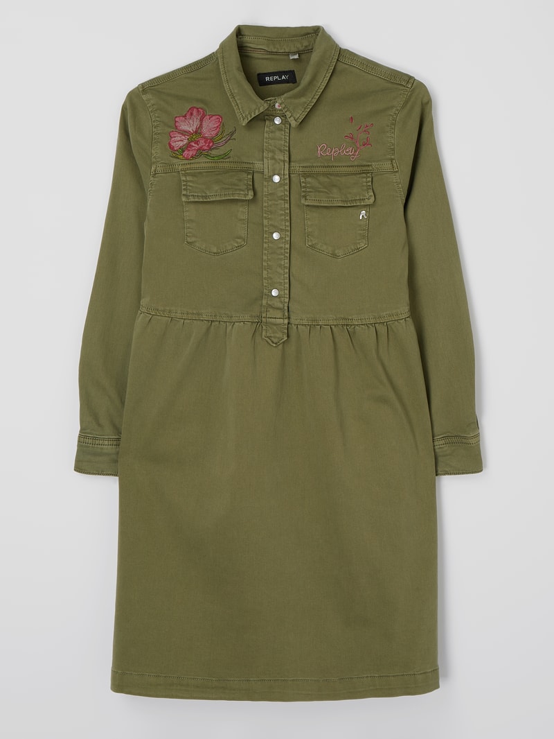 Kleid aus Baumwoll-Lyocell-Mix in khaki